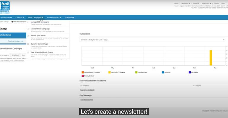 Create a responsive newsletter with the K-Force mailing platform