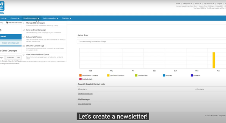 Create a responsive newsletter with the K-Force mailing platform