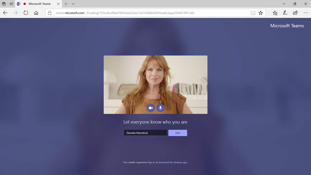 Anonymously join a Teams meeting through a browser