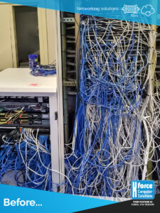 Rack cabling before cleanup