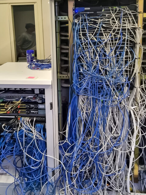 Network cabling & patching before cleanup