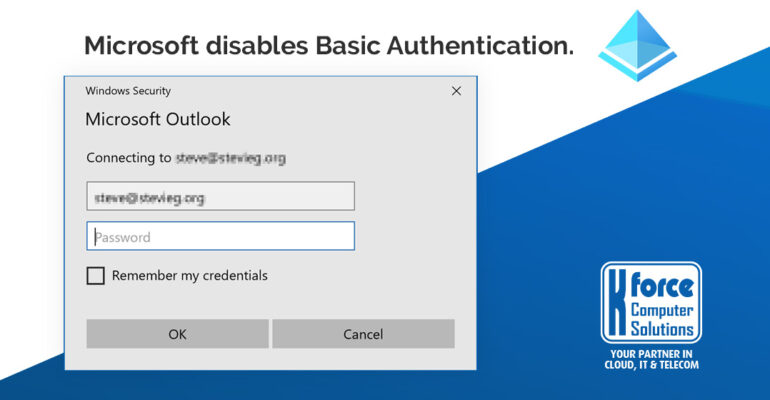 Microsoft disables Basic Authentication