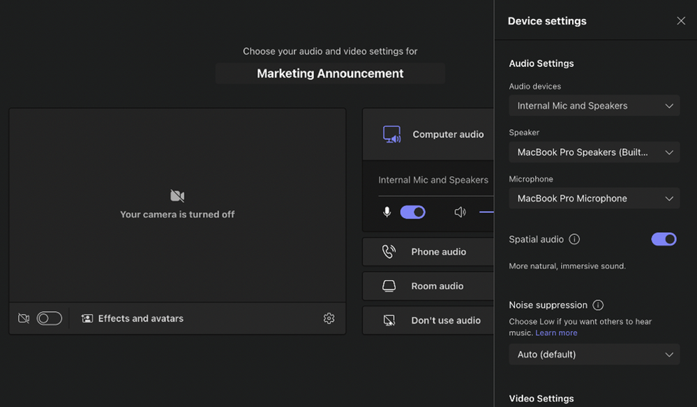 Spatial audio in MS Teams